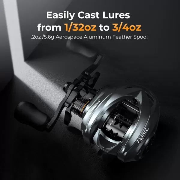 KastKing Kestrel Finesse Baitcasting Reel UltraLightweight Only 45 oz Easily Cast Lures Down to 132 oz 111 Double Shielded Ball Bearings Available in 841 and 751 Gear RatiosA Left Handed  841