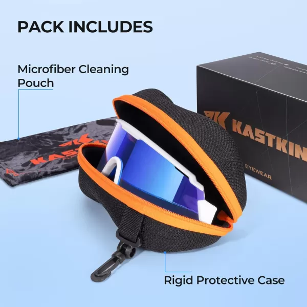 KastKing Skinner Polarized Large Sport Sunglasses for Men and Women UV ProtectionMatte White Frame smokeblue Mirror