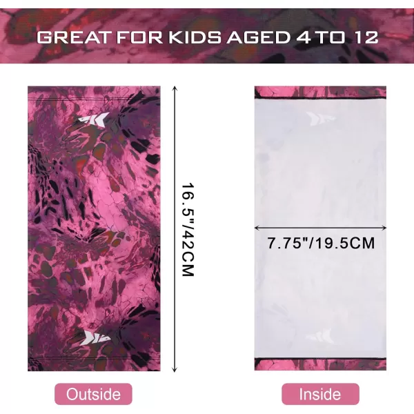 KastKing Kids Neck Gaiter UPF 50 Face Mask  UV Kids Face Cover and BandanaPrym1 Pink Out