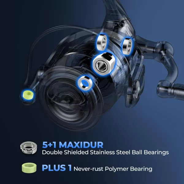 KastKing ReKon Saltwater Spinning Reel  Up to 55LBs Max Drag Big Game Fishing Reel  Innovative NyliTech Body Water Resistant  MaxiDur 511 CorrosionResistance Bearing System6000