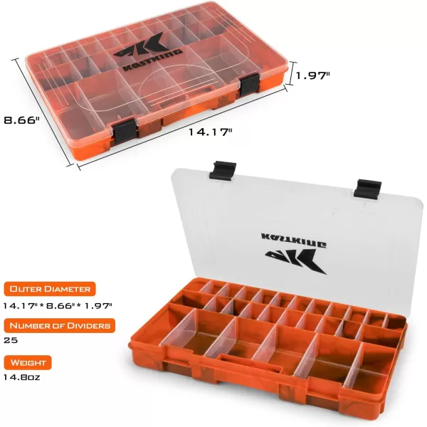 KastKing Bait Vault Camouflage Tackle Box Plastic Tackle Trays Fishing Tackle Box Storage Organizer with Removable Dividers 2 Packs 4 Packs Lure Boxes Terminal Tackle StorageOrange Camouflage 2Pack 3700