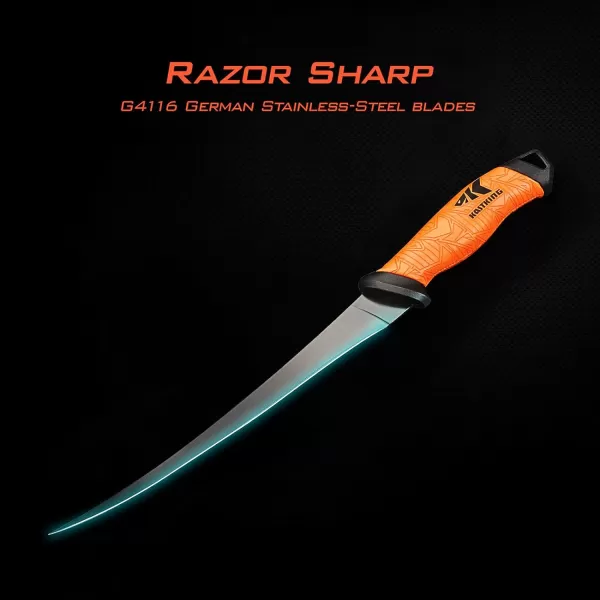 KastKing Fillet Knife and Bait Knife Razor Sharp G4116 German StainlessSteel Blade 5  12 Professional Level Knives for Filleting and Boning NonSlip Handles Includes Protective SheathH 9 flex fillet knife