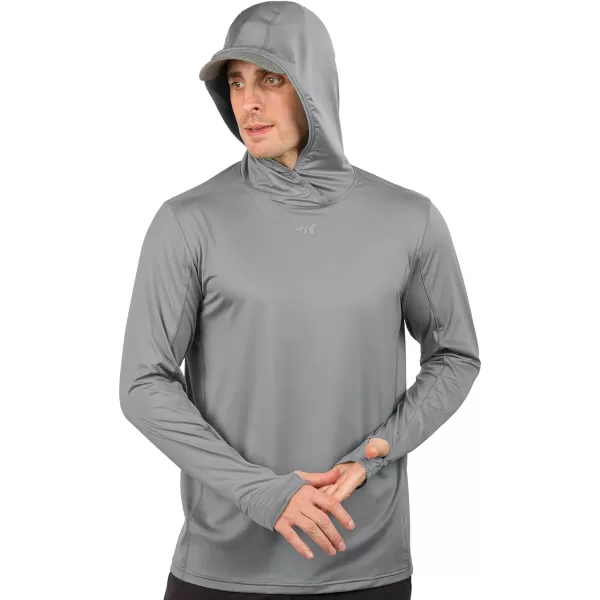 KastKing Mystic Mountain Hoodie UPF 50 Fishing Hiking Shirt for Men and Women MoistureWicking QuickDry Cooling ShirtCloudburst Gray