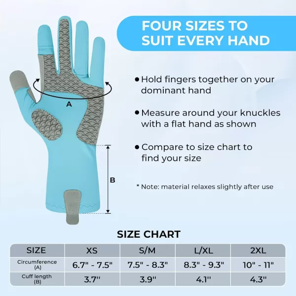 KastKing Sol Armis Pro UPF50 Fishing Gloves QuickDryFull Finger UV Protection Gloves Sun Protection Gloves Men Women for OutdoorHuntingLight Blue