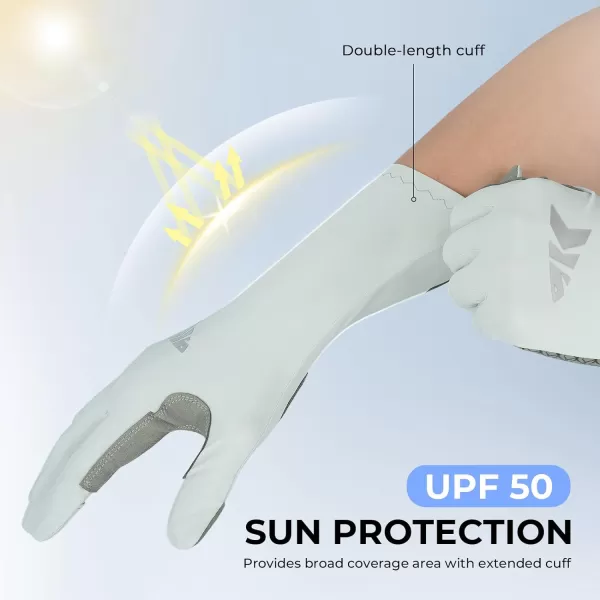 KastKing Sol Armis Pro UPF50 Fishing Gloves QuickDryFull Finger UV Protection Gloves Sun Protection Gloves Men Women for OutdoorHuntingLight Gray