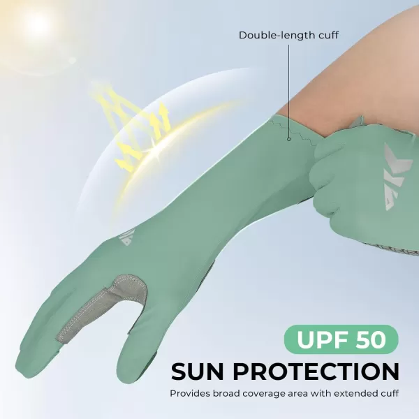 KastKing Sol Armis Pro UPF50 Fishing Gloves QuickDryFull Finger UV Protection Gloves Sun Protection Gloves Men Women for OutdoorHuntingLight Green