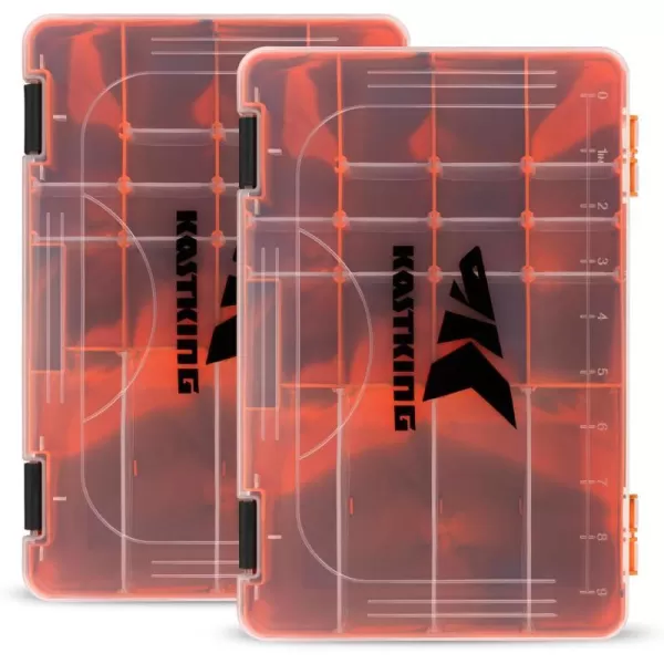 KastKing Bait Vault Camouflage Tackle Box Plastic Tackle Trays Fishing Tackle Box Storage Organizer with Removable Dividers 2 Packs 4 Packs Lure Boxes Terminal Tackle StorageOrange Camouflage 2Pack 3600