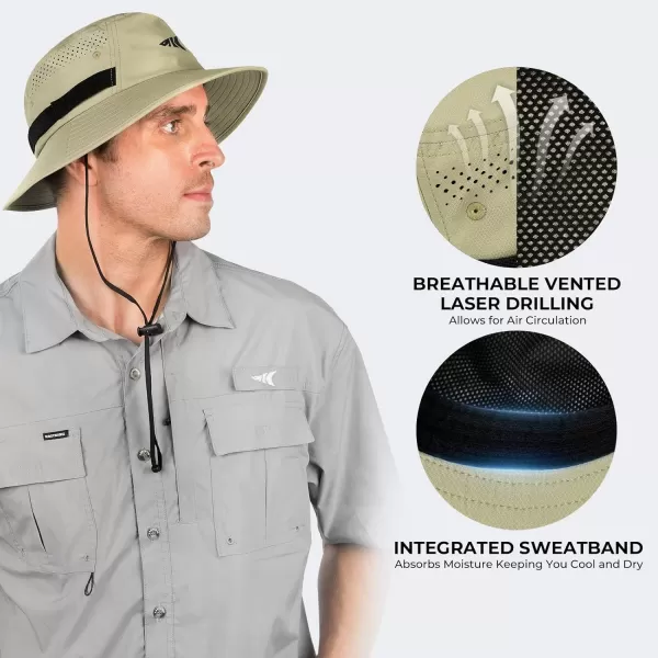 KastKing Field Trekker Bucket HatUPF 50 Protection Sun HatWaterRepellentBreathableAdjustable Fishing HatHiking HatKhaki