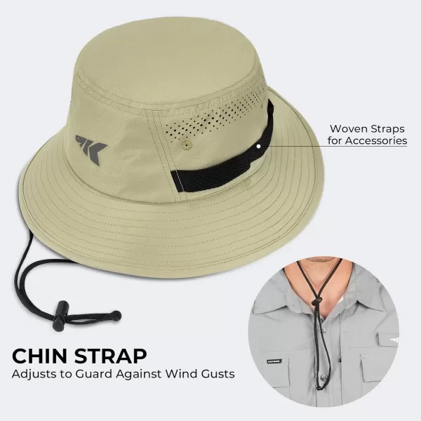 KastKing Field Trekker Bucket HatUPF 50 Protection Sun HatWaterRepellentBreathableAdjustable Fishing HatHiking HatKhaki