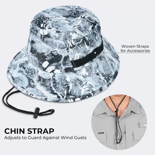 KastKing Field Trekker Bucket HatUPF 50 Protection Sun HatWaterRepellentBreathableAdjustable Fishing HatHiking HatPrym1 Stream Strom