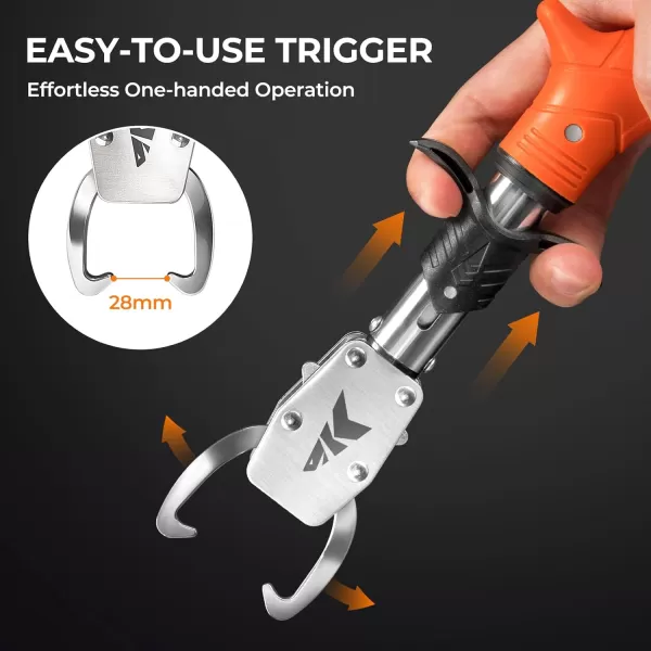 KastKing Paradox 9 Lip Grip CorrosionResistant Stainless Steel Fish Landing Tool with NonSlip Rubber Handle EasyUse Trigger Swivel Jaws and Adjustable Wrist Strap for Secure FishingB 11 Pistol Lip Grip