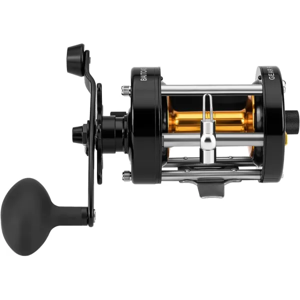 KastKing Rover Round Baitcasting Reel Conventional Reel for Catfish SalmonSteelheadStriper Bass and Inshore Saltwater Fishing Reel Reinforced Metal BodyBlackRight Handed