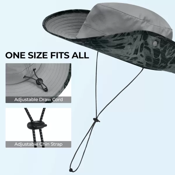 KastKing Shade Trekker Boonie HatUPF 50 Protection Sun HatWaterRepellentAdjustable Snap Brim Fishing HatHiking HatLight Gray With Blackoutprym1