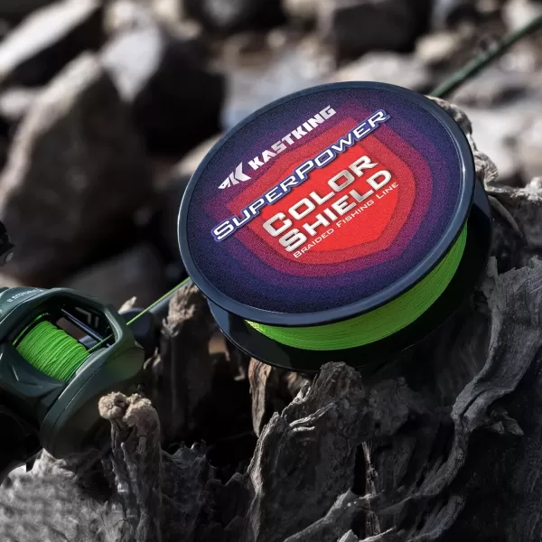 KastKing Superpower ColorShield Braided Fishing Line  Colorfast Braided Line 100 Solution Dyed UHMWPE Fiber Smooth amp Strong Superline Near Zero Stretch Sensitive High Abrasion ResistanceE Black