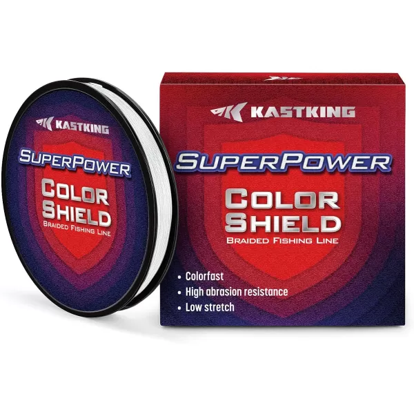 KastKing Superpower ColorShield Braided Fishing Line  Colorfast Braided Line 100 Solution Dyed UHMWPE Fiber Smooth amp Strong Superline Near Zero Stretch Sensitive High Abrasion ResistanceF White