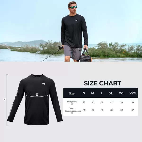 KastKing UPF 50 Fishing Shirts for Men Long Sleeve Fishing Hiking Shirt Breathable Moisture Wicking Sun Shirts for MenAblack