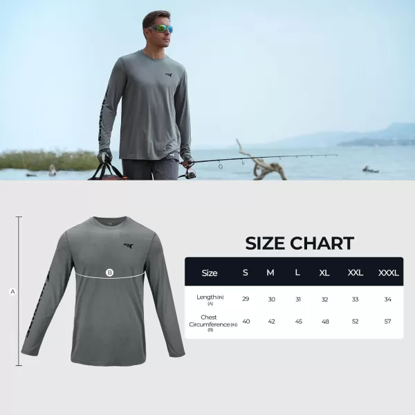 KastKing UPF 50 Fishing Shirts for Men Long Sleeve Fishing Hiking Shirt Breathable Moisture Wicking Sun Shirts for MenCheather Gray