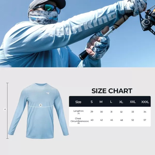 KastKing UPF 50 Fishing Shirts for Men Long Sleeve Fishing Hiking Shirt Breathable Moisture Wicking Sun Shirts for MenDheather Blue