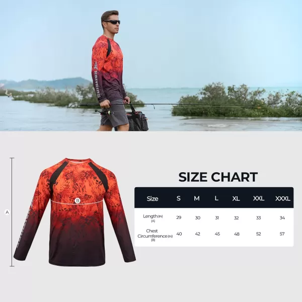 KastKing UPF 50 Fishing Shirts for Men Long Sleeve Fishing Hiking Shirt Breathable Moisture Wicking Sun Shirts for MenGprym1blaze Fade