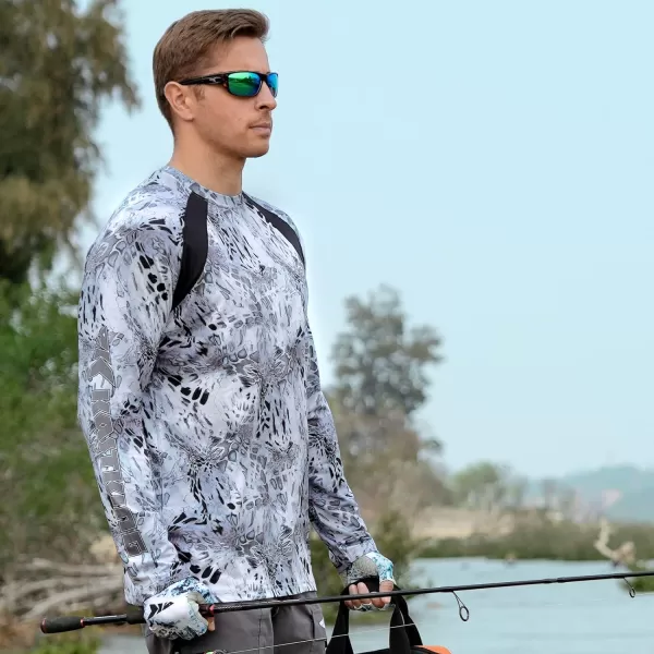 KastKing UPF 50 Fishing Shirts for Men Long Sleeve Fishing Hiking Shirt Breathable Moisture Wicking Sun Shirts for MenHprym1silver Mist