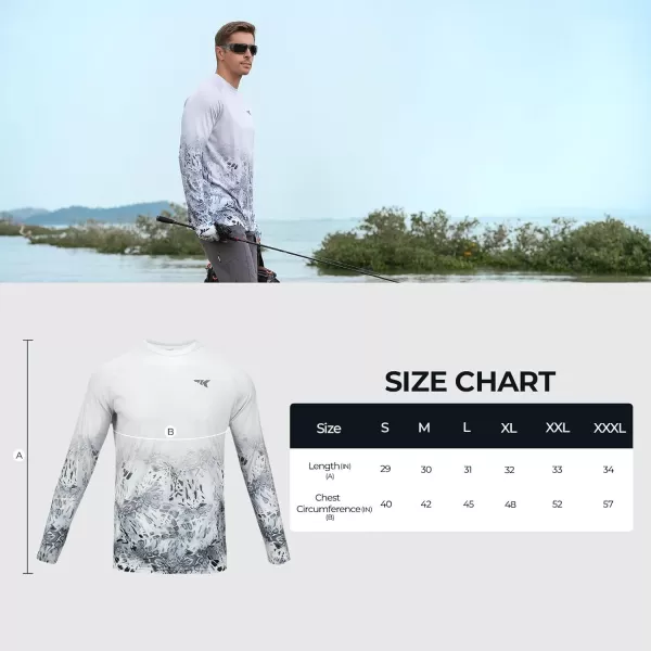 KastKing UPF 50 Fishing Shirts for Men Long Sleeve Fishing Hiking Shirt Breathable Moisture Wicking Sun Shirts for MenIprym1silver Mist Fade