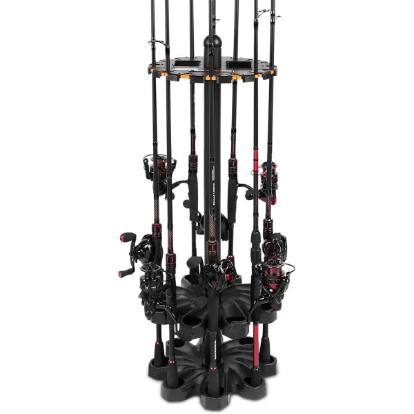 KastKing V16 Fishing Rod Rack  Fishing Pole Rack Holds Up to 16 Fishing Rods or Combos Lightweight and Durable ABS Construction SpaceSaving Fishing Rod Holders for GarageBlack