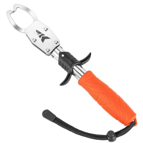 KastKing Paradox 9 Lip Grip CorrosionResistant Stainless Steel Fish Landing Tool with NonSlip Rubber Handle EasyUse Trigger Swivel Jaws and Adjustable Wrist Strap for Secure FishingA 9 Lip Grip