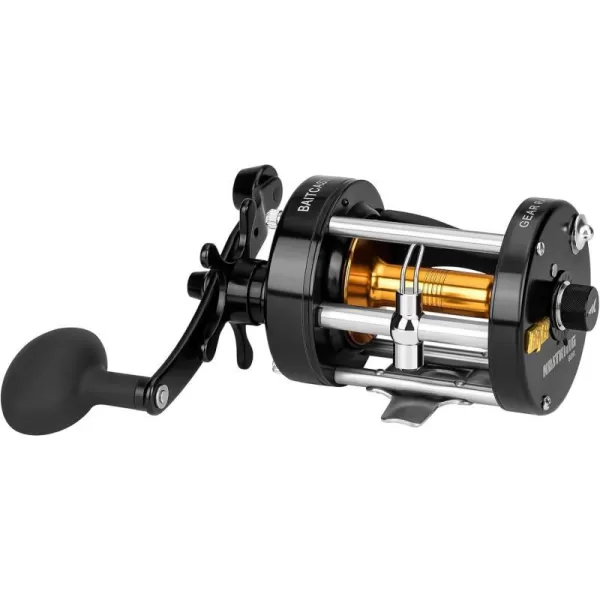 KastKing Rover Round Baitcasting Reel Conventional Reel for Catfish SalmonSteelheadStriper Bass and Inshore Saltwater Fishing Reel Reinforced Metal BodyBlackRight Handed