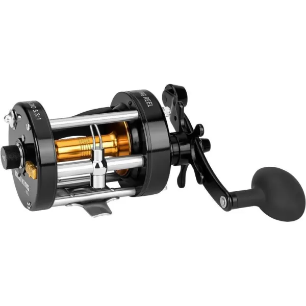 KastKing Rover Round Baitcasting Reel Conventional Reel for Catfish SalmonSteelheadStriper Bass and Inshore Saltwater Fishing Reel Reinforced Metal BodyBlackLeft Handed