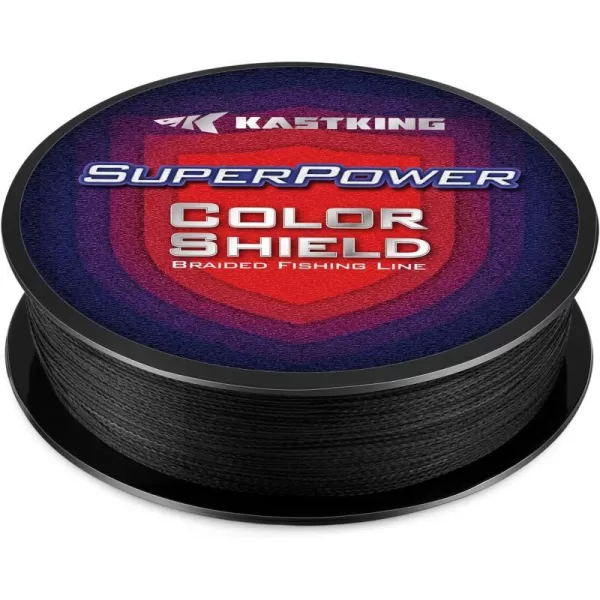 KastKing Superpower ColorShield Braided Fishing Line  Colorfast Braided Line 100 Solution Dyed UHMWPE Fiber Smooth amp Strong Superline Near Zero Stretch Sensitive High Abrasion ResistanceE Black