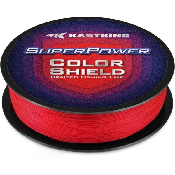 KastKing Superpower ColorShield Braided Fishing Line  Colorfast Braided Line 100 Solution Dyed UHMWPE Fiber Smooth amp Strong Superline Near Zero Stretch Sensitive High Abrasion ResistanceD Red