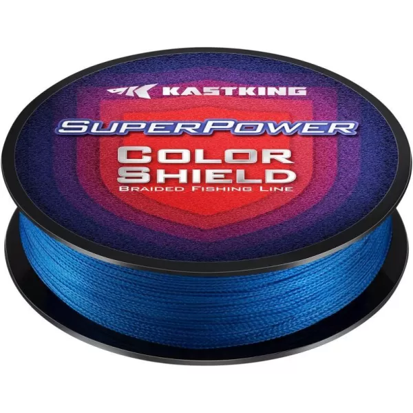 KastKing Superpower ColorShield Braided Fishing Line  Colorfast Braided Line 100 Solution Dyed UHMWPE Fiber Smooth amp Strong Superline Near Zero Stretch Sensitive High Abrasion ResistanceC Blue