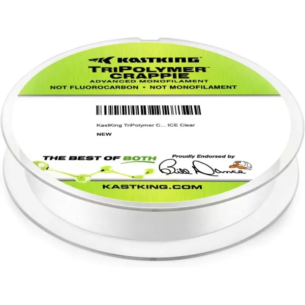 KastKing TriPolymer Crappie Advanced Monofilament Fishing Line Higher Strength Super Smooth Low Light Refraction TriExtrusion Advanced Mono Fishing line Highly Abrasion ResistantICE CLEAR