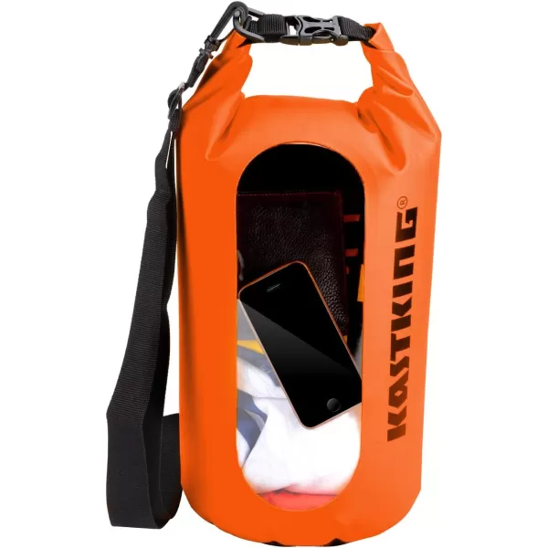 KastKing Dry Bags100 Waterproof Storage BagsMilitary Grade Construction for SwimmingKayakingBoatingHikingCampingFishing BikingSkiingAclear Window Dry Bagorange30l