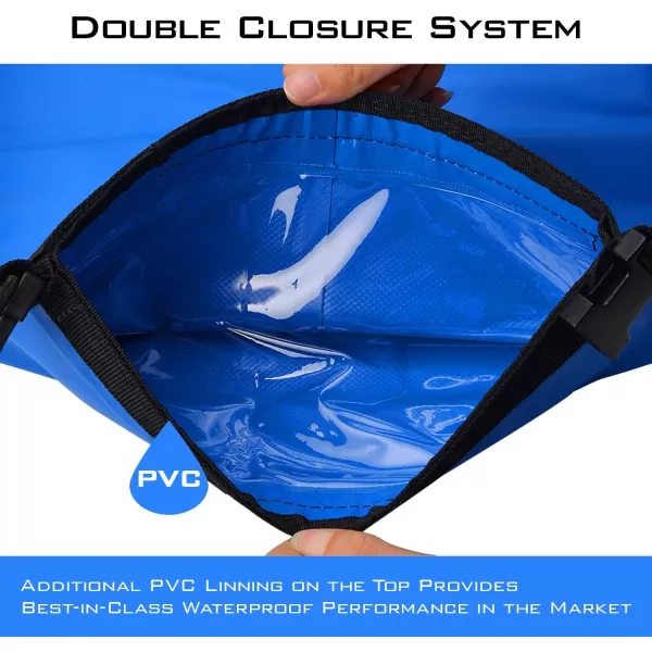 KastKing Dry Bags100 Waterproof Storage BagsMilitary Grade Construction for SwimmingKayakingBoatingHikingCampingFishing BikingSkiingAclear Window Dry Bagwith Phone Caseblue5l