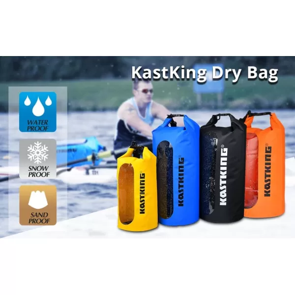 KastKing Dry Bags100 Waterproof Storage BagsMilitary Grade Construction for SwimmingKayakingBoatingHikingCampingFishing BikingSkiingAclear Window Dry Bagwith Phone Caseblack20l