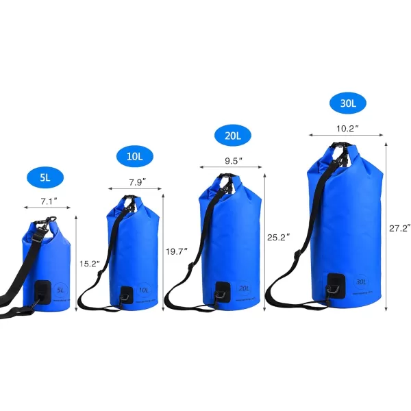 KastKing Dry Bags100 Waterproof Storage BagsMilitary Grade Construction for SwimmingKayakingBoatingHikingCampingFishing BikingSkiingAclear Window Dry Bagblue5l