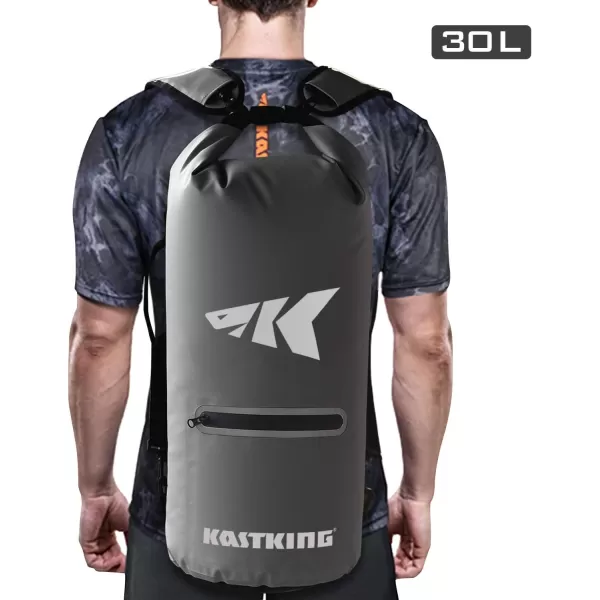 KastKing Dry Bags100 Waterproof Storage BagsMilitary Grade Construction for SwimmingKayakingBoatingHikingCampingFishing BikingSkiingBcyclone Seal Dry Bagwith Phone Casegrey30l