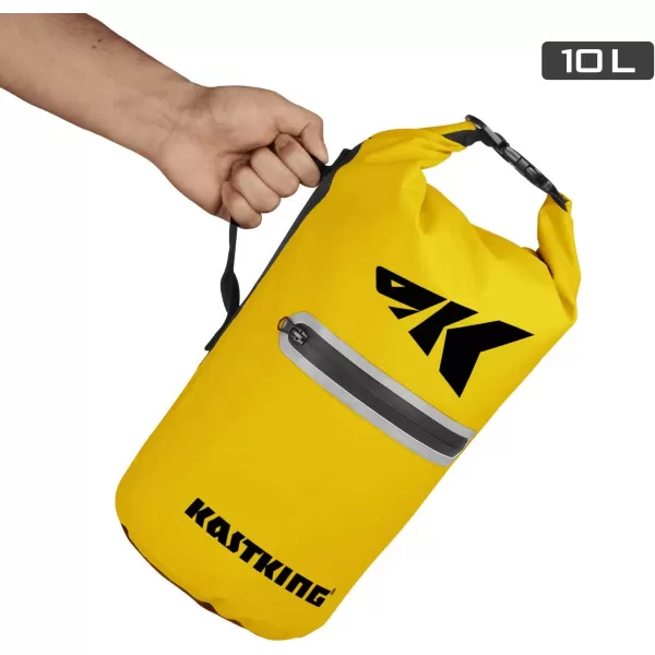 KastKing Dry Bags100 Waterproof Storage BagsMilitary Grade Construction for SwimmingKayakingBoatingHikingCampingFishing BikingSkiingBcyclone Seal Dry Bagwith Phone Caseyellow20l