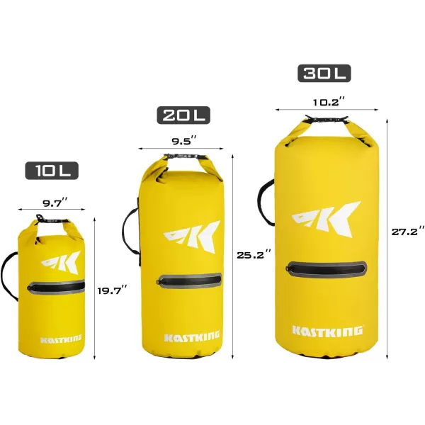 KastKing Dry Bags100 Waterproof Storage BagsMilitary Grade Construction for SwimmingKayakingBoatingHikingCampingFishing BikingSkiingBcyclone Seal Dry Bagwith Phone Caseyellow20l