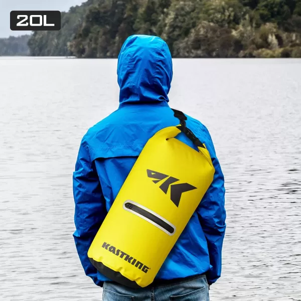 KastKing Dry Bags100 Waterproof Storage BagsMilitary Grade Construction for SwimmingKayakingBoatingHikingCampingFishing BikingSkiingBcyclone Seal Dry Bagwith Phone Caseyellow5l