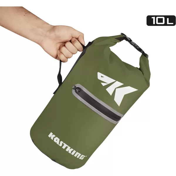 KastKing Dry Bags100 Waterproof Storage BagsMilitary Grade Construction for SwimmingKayakingBoatingHikingCampingFishing BikingSkiingBcyclone Seal Dry Bagwith Phone Caseolive20l