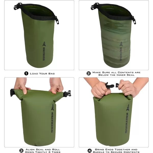 KastKing Dry Bags100 Waterproof Storage BagsMilitary Grade Construction for SwimmingKayakingBoatingHikingCampingFishing BikingSkiingCbasic Cyclone Seal Dry Baggreen30l