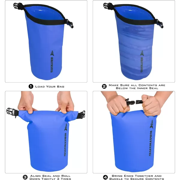 KastKing Dry Bags100 Waterproof Storage BagsMilitary Grade Construction for SwimmingKayakingBoatingHikingCampingFishing BikingSkiingCbasic Cyclone Seal Dry Bagblack10l