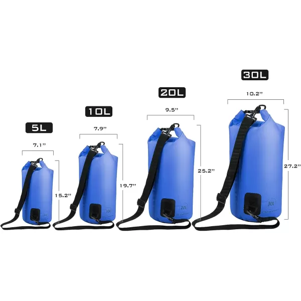 KastKing Dry Bags100 Waterproof Storage BagsMilitary Grade Construction for SwimmingKayakingBoatingHikingCampingFishing BikingSkiingCbasic Cyclone Seal Dry Bagblue20l