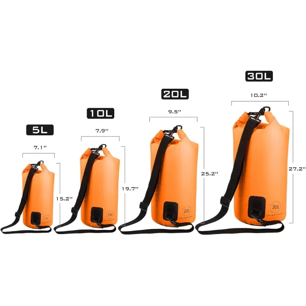 KastKing Dry Bags100 Waterproof Storage BagsMilitary Grade Construction for SwimmingKayakingBoatingHikingCampingFishing BikingSkiingCbasic Cyclone Seal Dry Bagorange20l