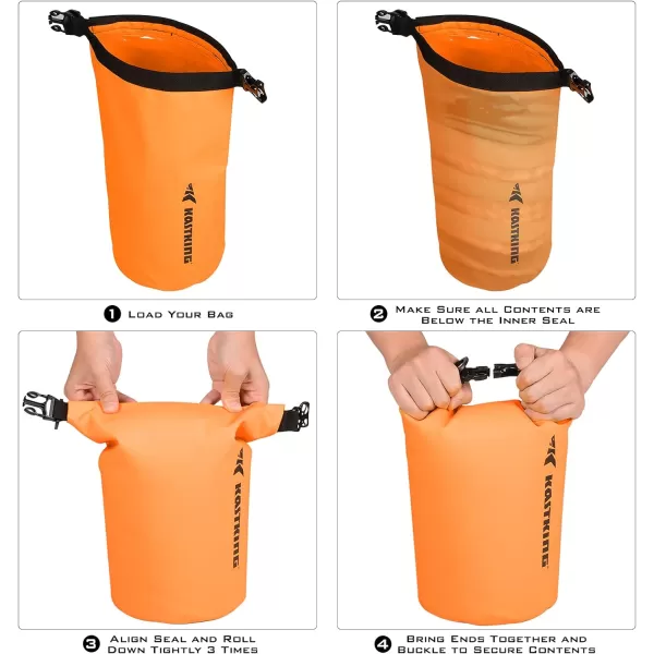 KastKing Dry Bags100 Waterproof Storage BagsMilitary Grade Construction for SwimmingKayakingBoatingHikingCampingFishing BikingSkiingCbasic Cyclone Seal Dry Bagorange20l