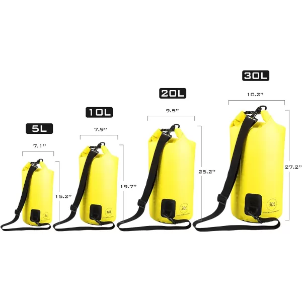 KastKing Dry Bags100 Waterproof Storage BagsMilitary Grade Construction for SwimmingKayakingBoatingHikingCampingFishing BikingSkiingCbasic Cyclone Seal Dry Bagyellow30l