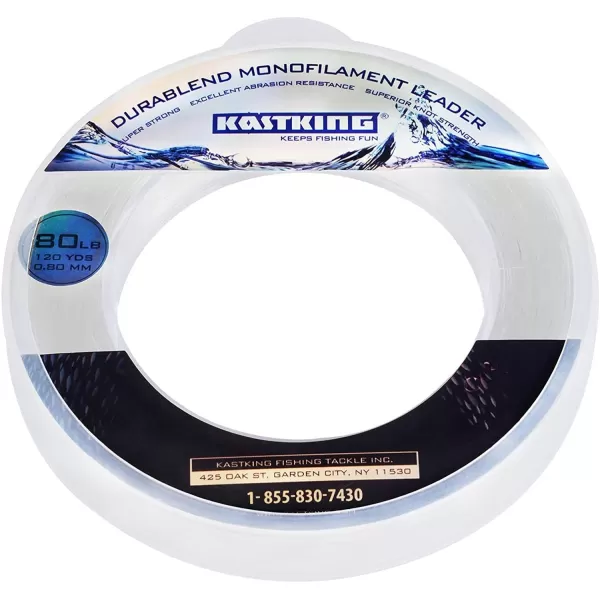 KastKing DuraBlend Monofilament Leader Line  Premium Saltwater Mono Leader Materials  Big Game Spool Size 120Yds110MClear