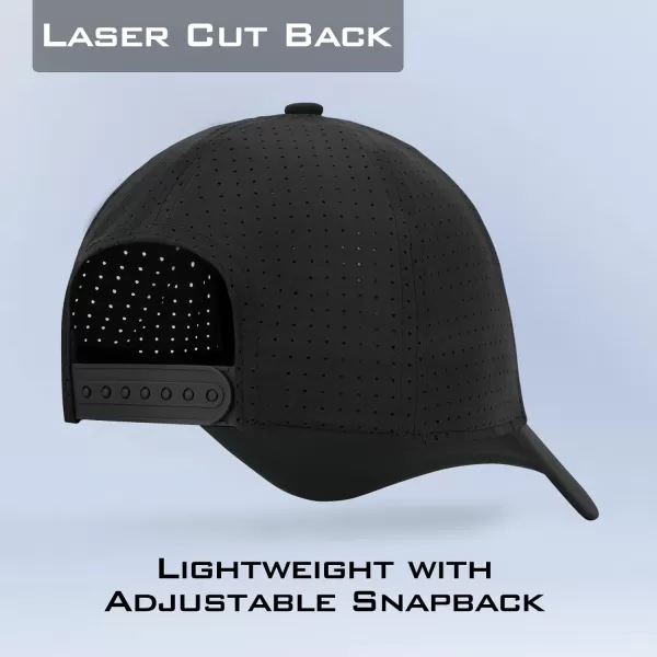 KastKing Fishing Cap for Men Women Sun Protection Hat for Outdoor Hiking Camping Lightweight Cap with Adjustable StrapB Laser Cut Back  Laser Black